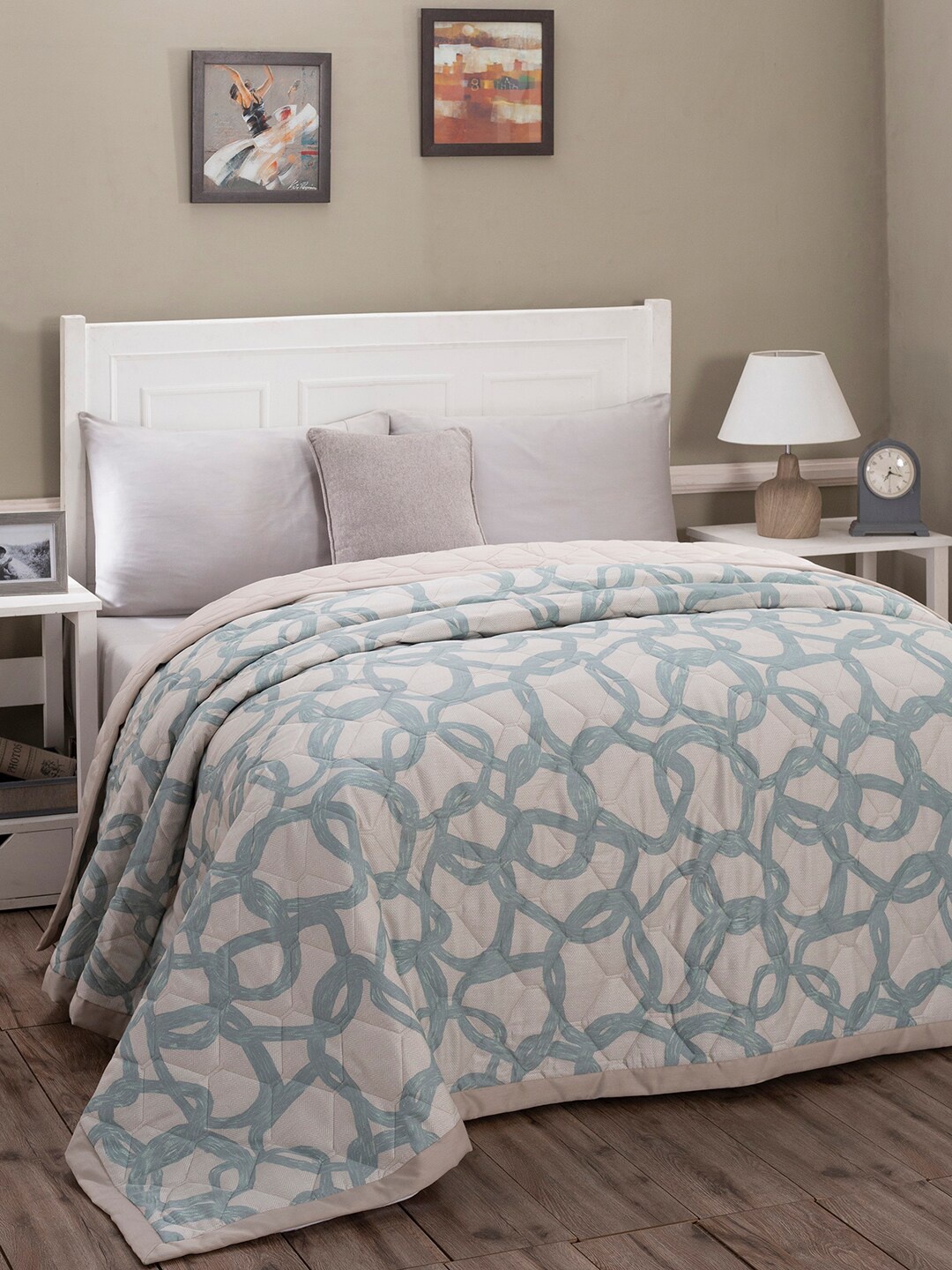 

MASPAR Green Art Nouveau Harriett Printed 5 Pc Bedding Set