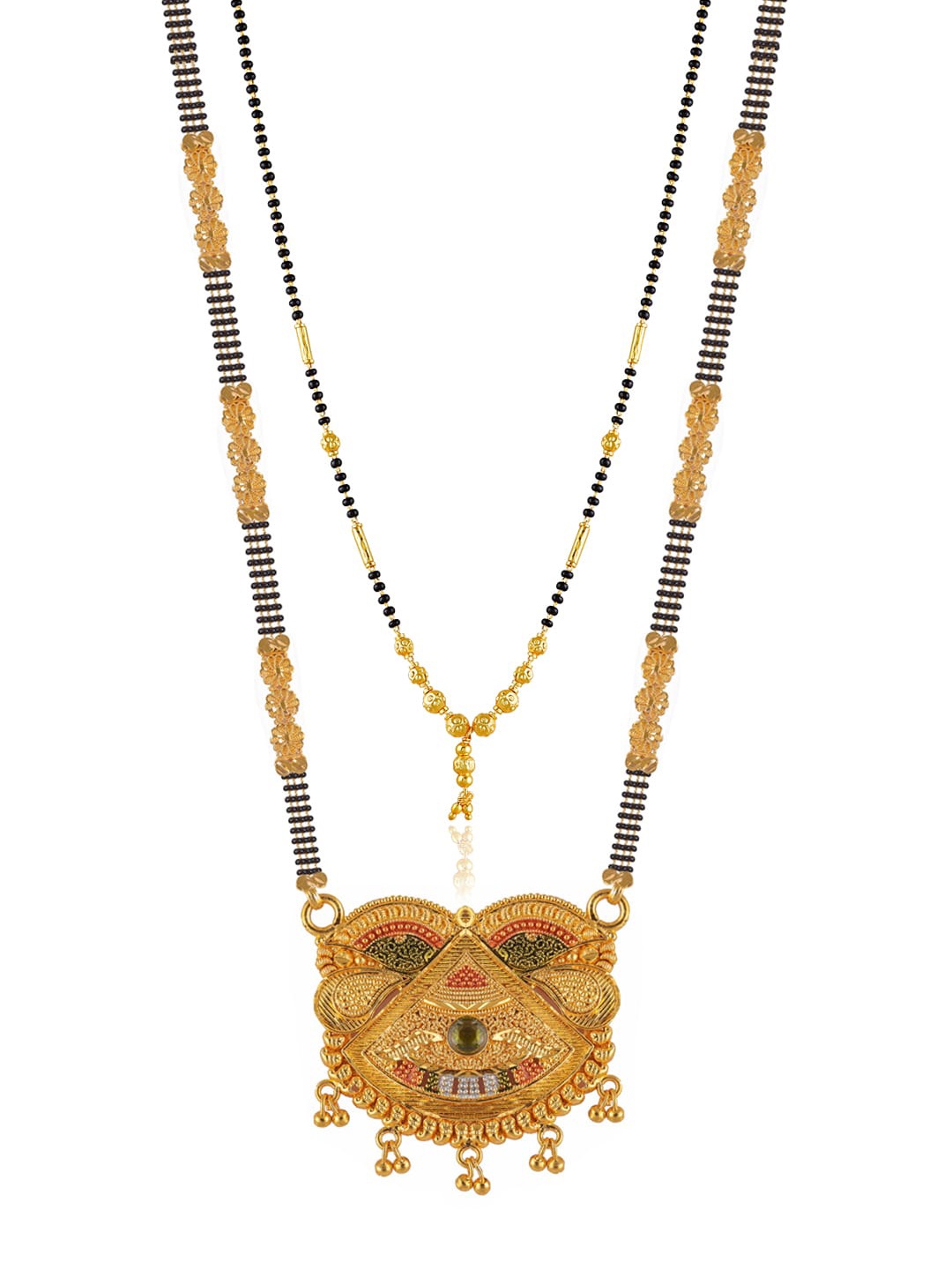 

Brandsoon Black & White Set Of 2 Gold-Plated Beaded Mangalsutra