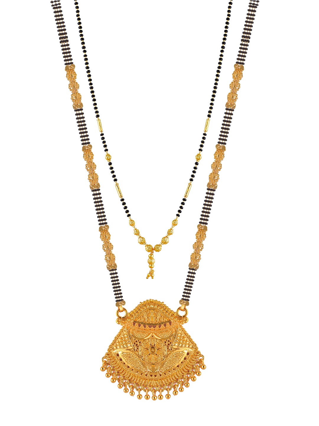 

Brandsoon Set Of 2 Gold-Plated Black Beaded Mangalsutra