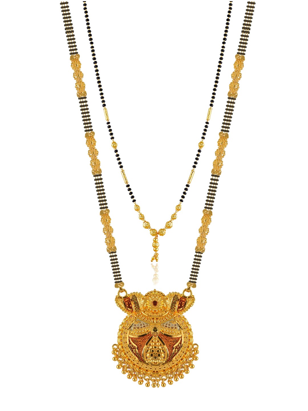 

Brandsoon Set Of 2 Gold-Plated Black Beaded Mangalsutra