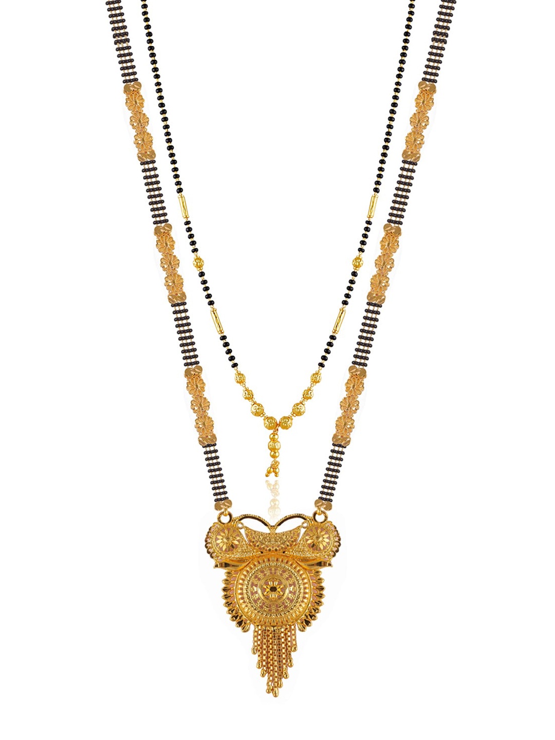 

Brandsoon Set Of 2 Gold-Plated Black Beaded Mangalsutra