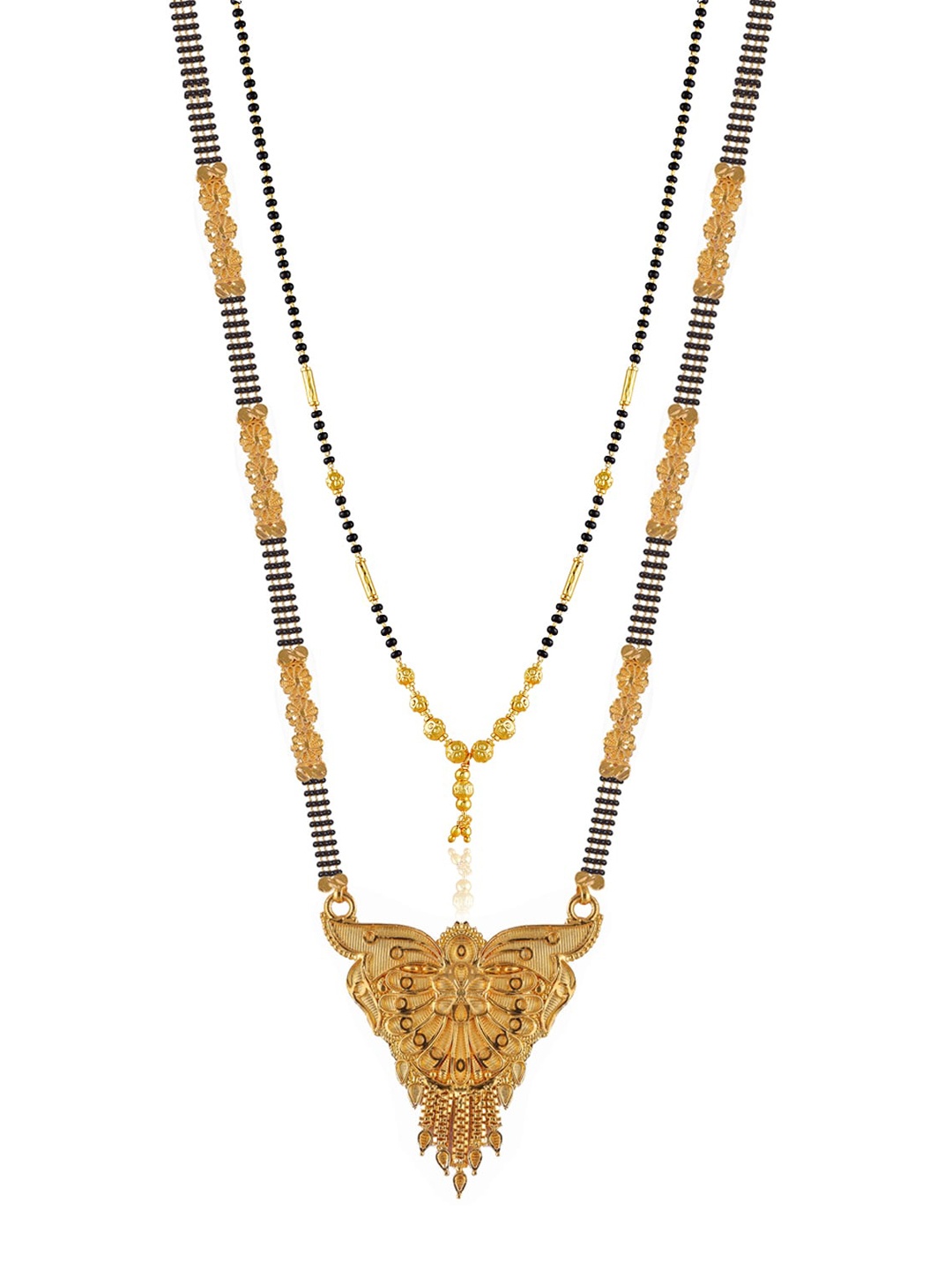 

Brandsoon Set Of 2 Gold-Plated Black & White Beaded Mangalsutra