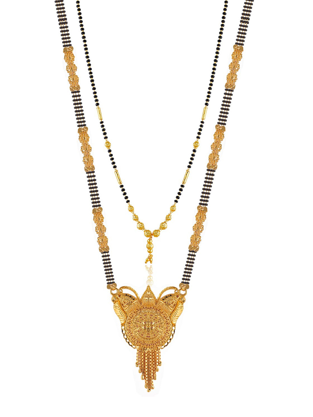 

Brandsoon Set Of 2 Gold-Plated Black & White Beaded Mangalsutra