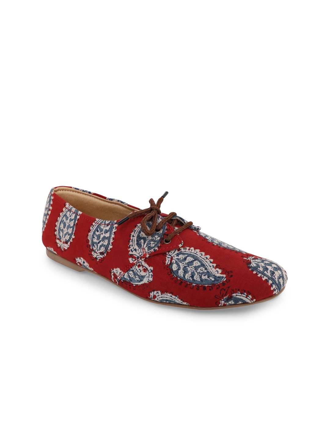 

Kanvas Women Rust Printed Derbys