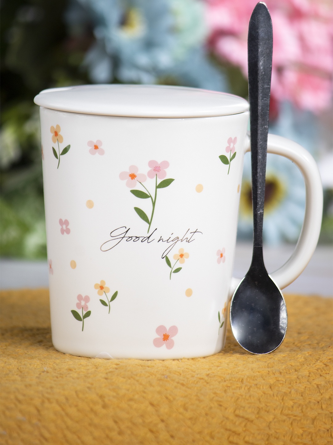 

MARKET99 White & Blue Printed Ceramic Matte Mug