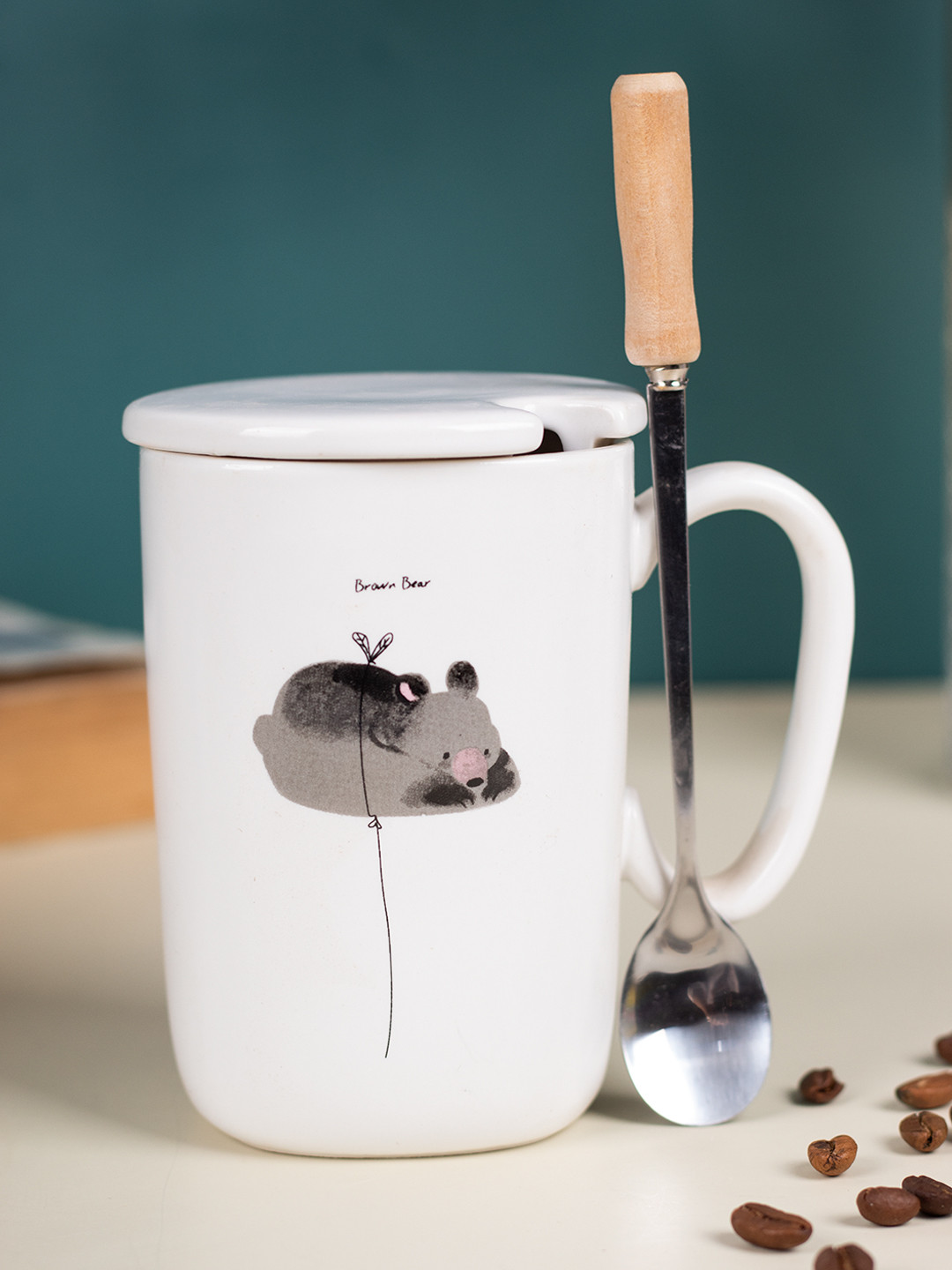 

MARKET99 White & Grey Printed Ceramic Matte Coffee Mug