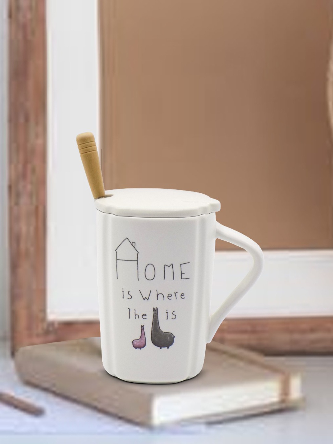 

MARKET99 White & Black Printed Ceramic Glossy Mugs Set of Cups and Mugs