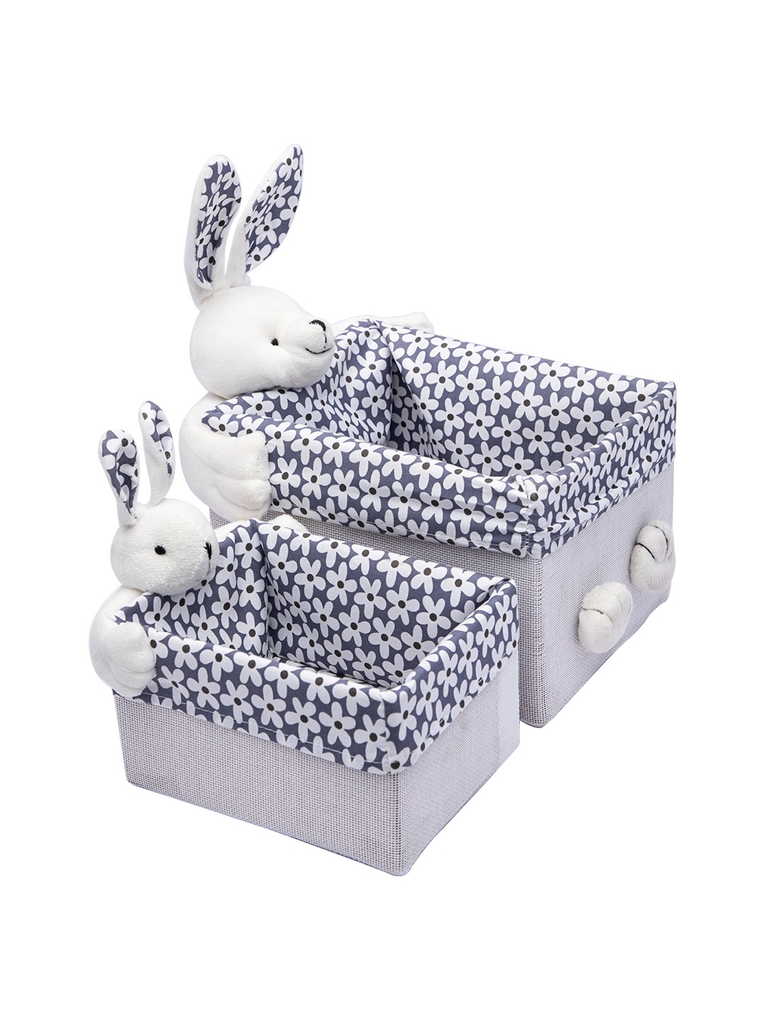 

MARKET99 Set Of 2 Grey Fabric Basket Organizer