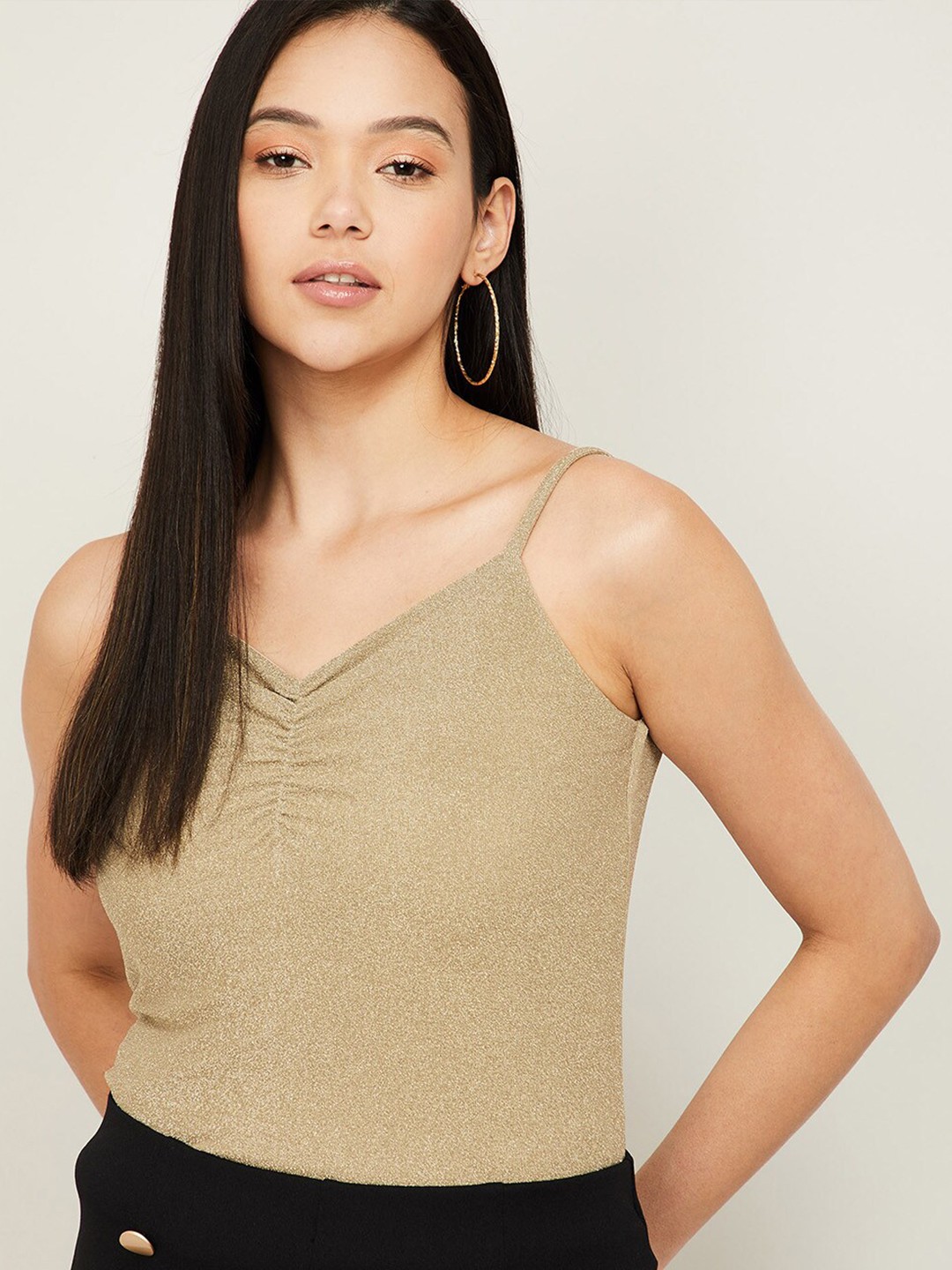 

CODE by Lifestyle Women Beige Tank Top, Yellow