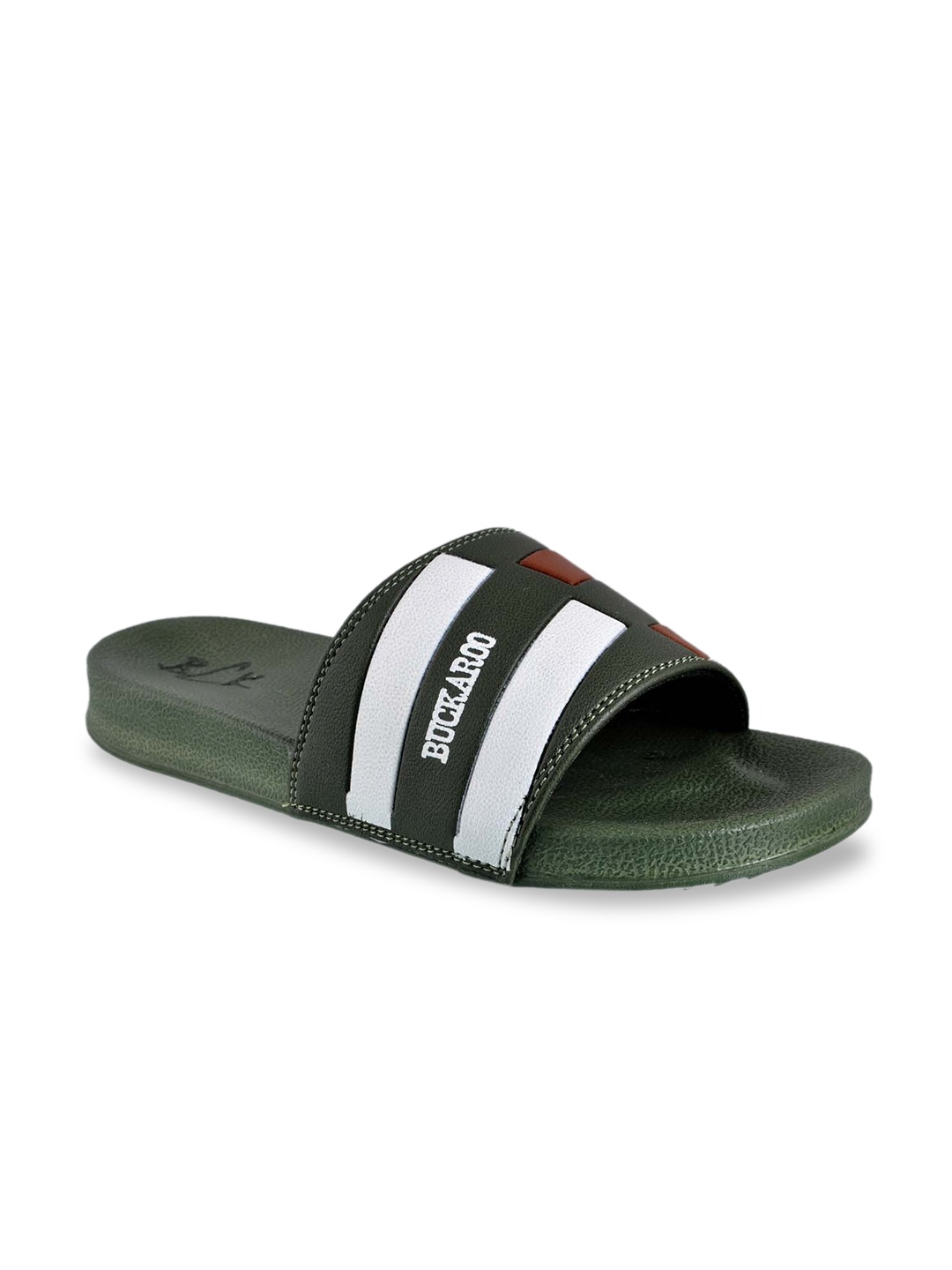 

Buckaroo Men Olive Green Printed EVA Lightweight Sliders