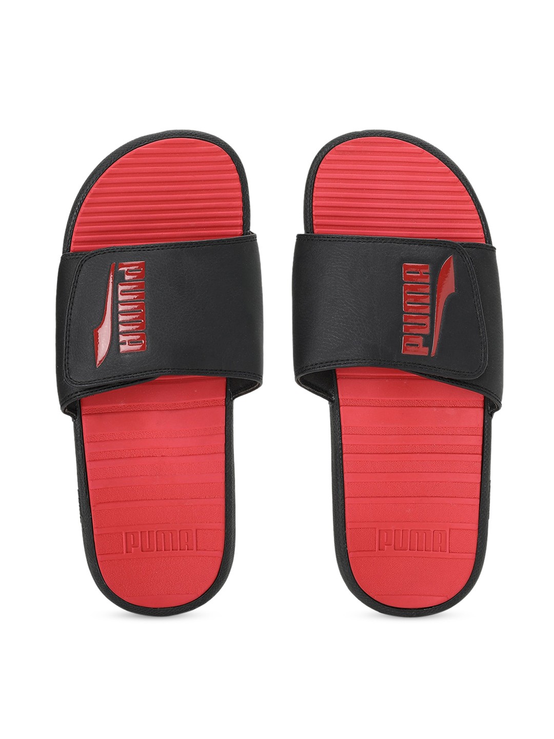 

Puma Men Black & Red Printed Sliders