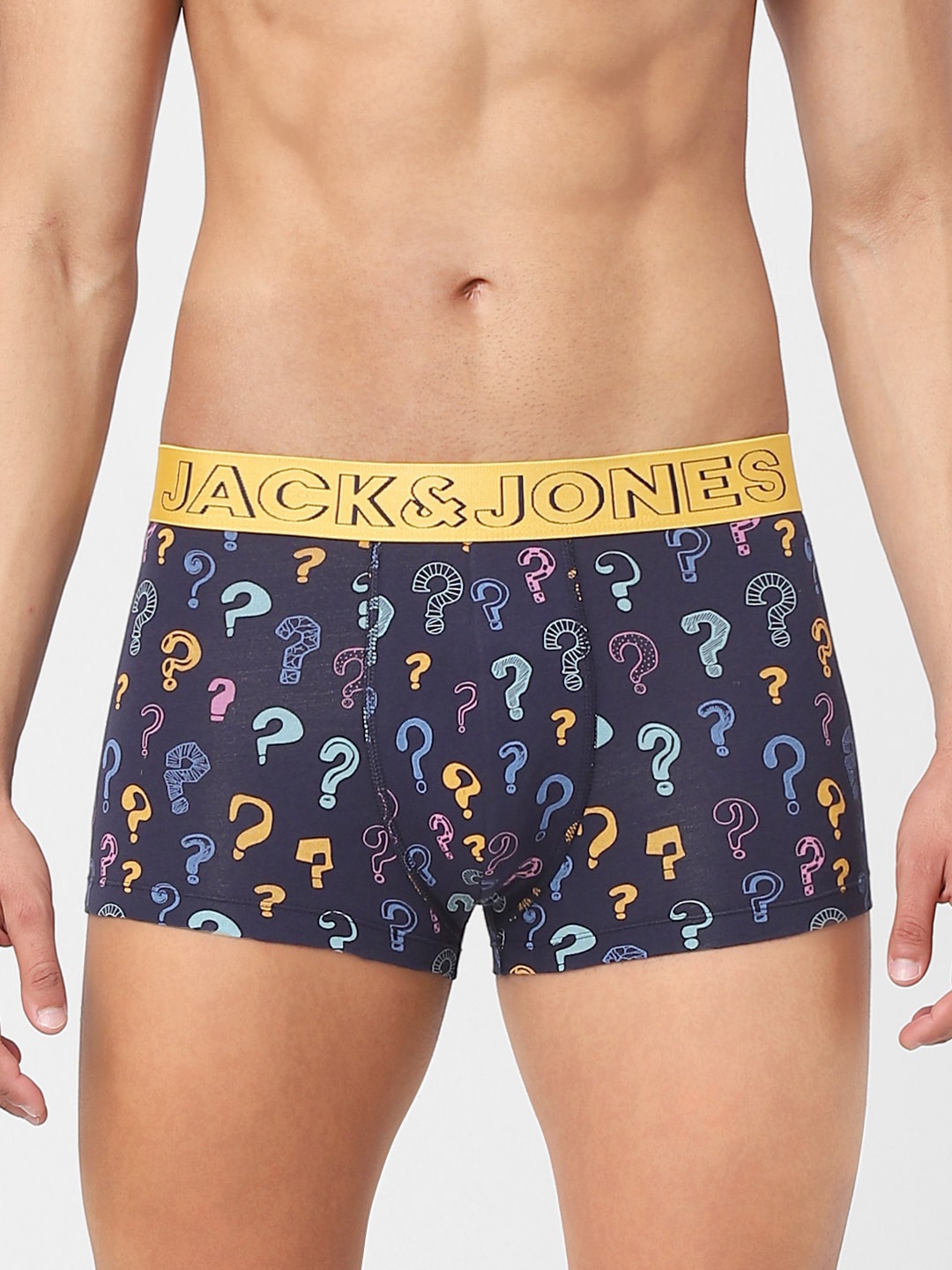 

Jack & Jones Men Blue & Yellow Printed Cotton Trunks