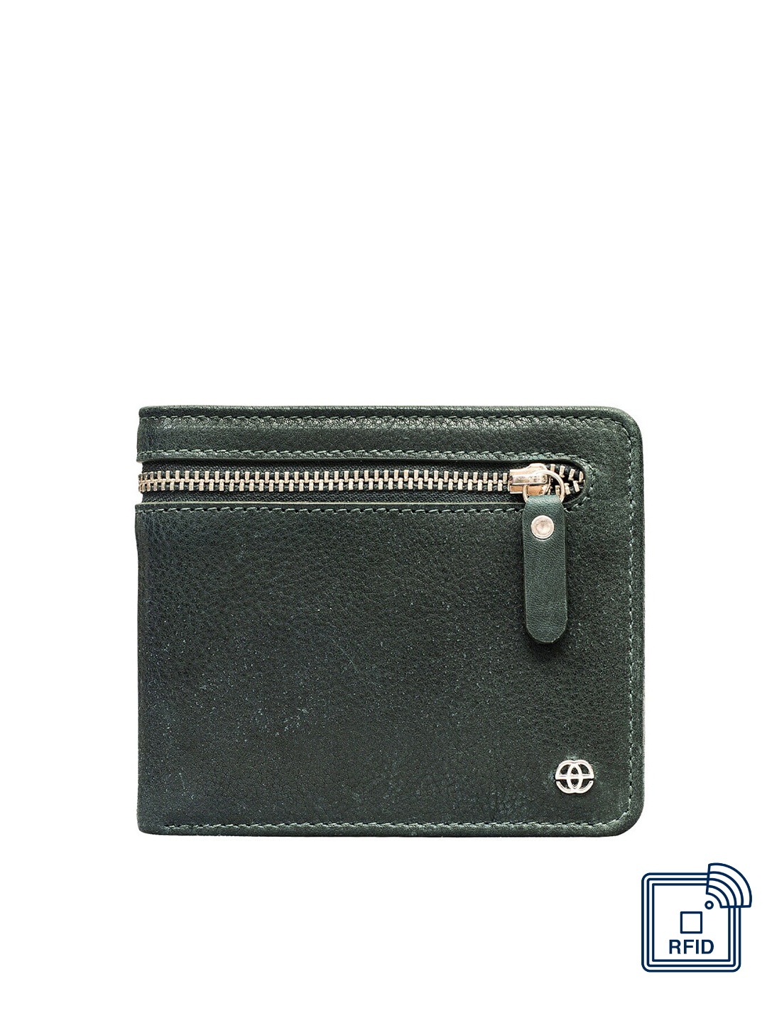 

Eske Men Green Textured Leather Two Fold Wallet with SIM Card Holder