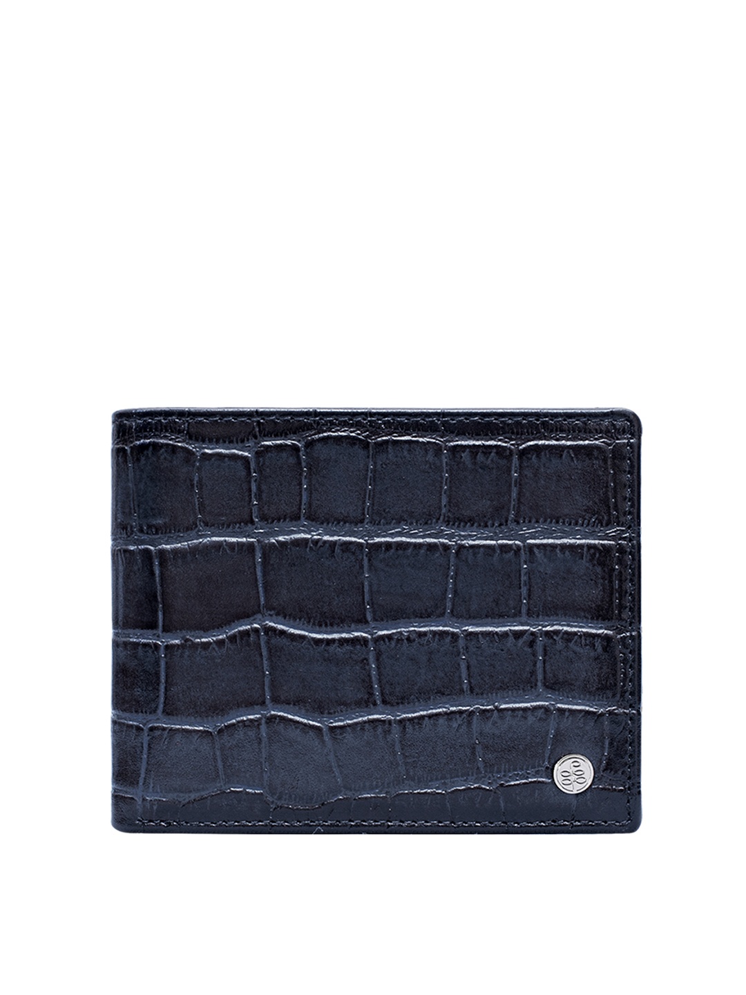 

Eske Men Navy Blue Textured Leather Two Fold Wallet