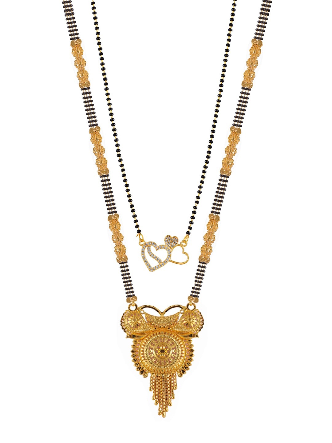 

Brandsoon Set Of 2 Gold-Plated Black Beaded Mangalsutra