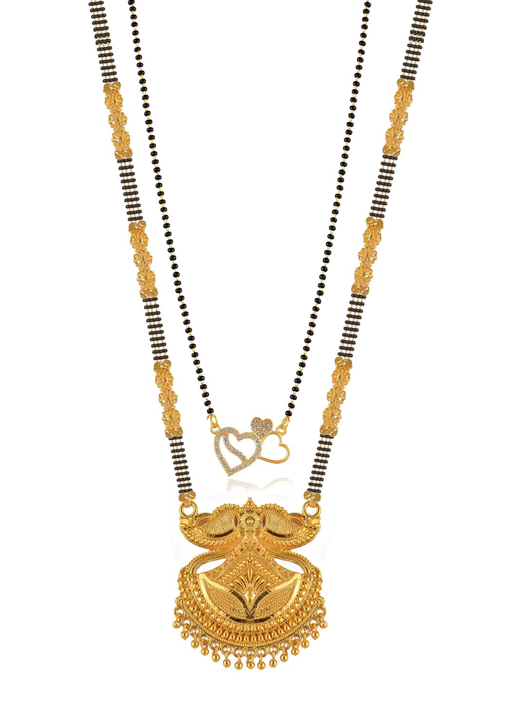 

Brandsoon Set of 2 Gold-Plated Black Beaded Mangalsutra