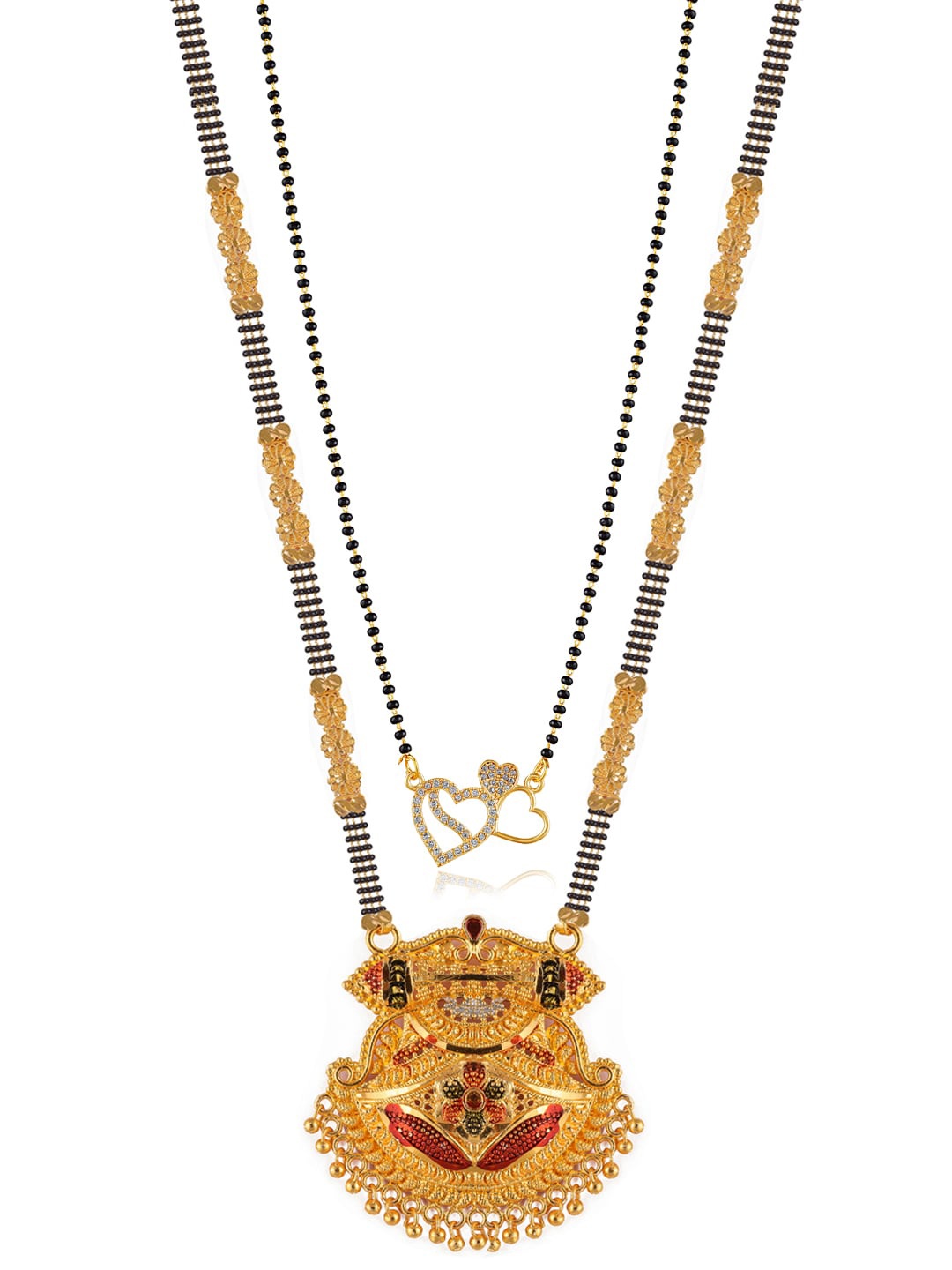 

Brandsoon Set of 2 Gold-Plated Black Beaded Mangalsutra