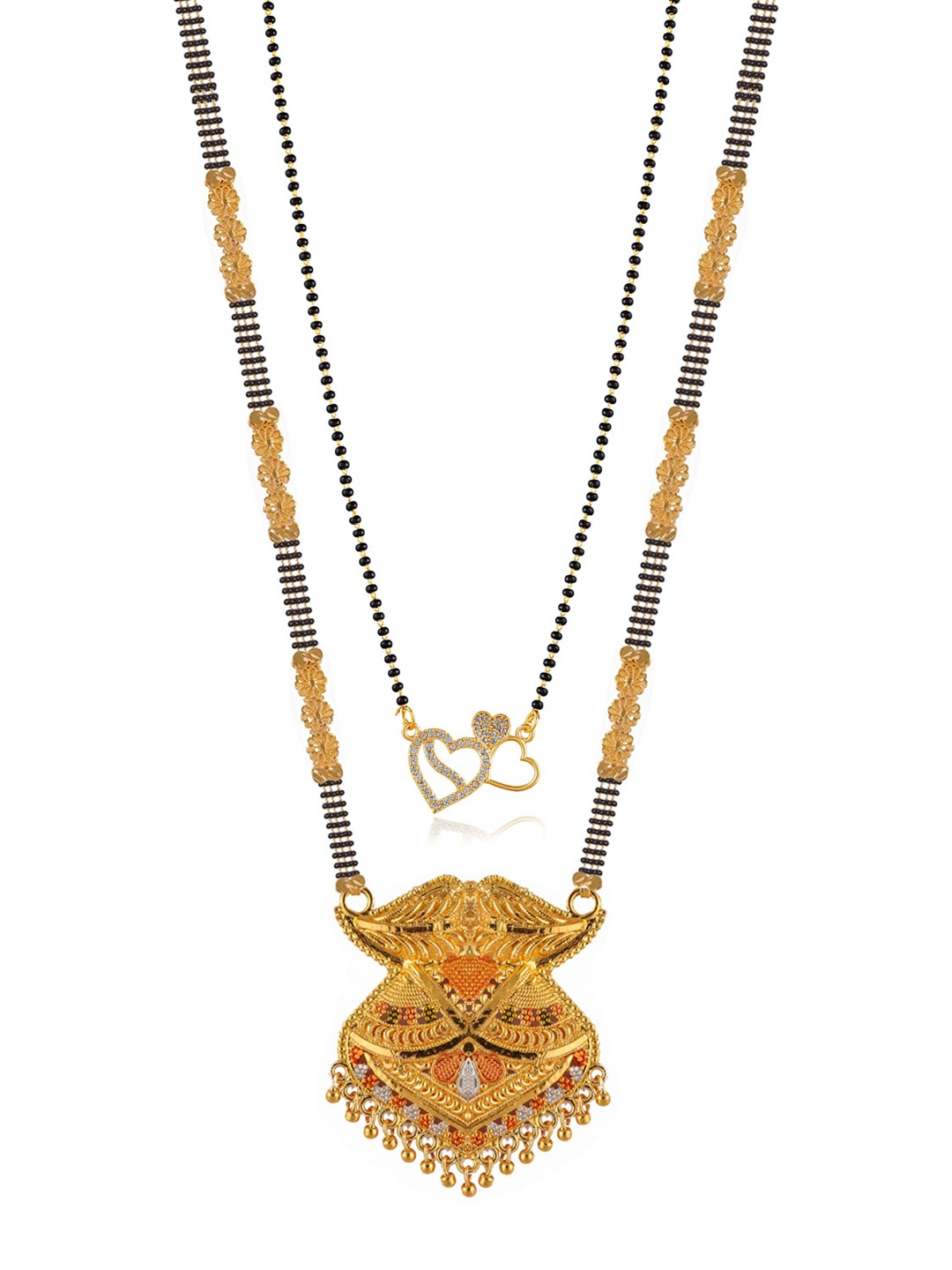 

Brandsoon Set Of 2 Gold-Plated Black Beaded Mangalsutra