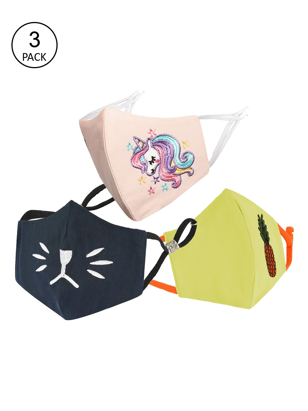 

MASQ Unisex Kids Pack of 3 Mask, Blue