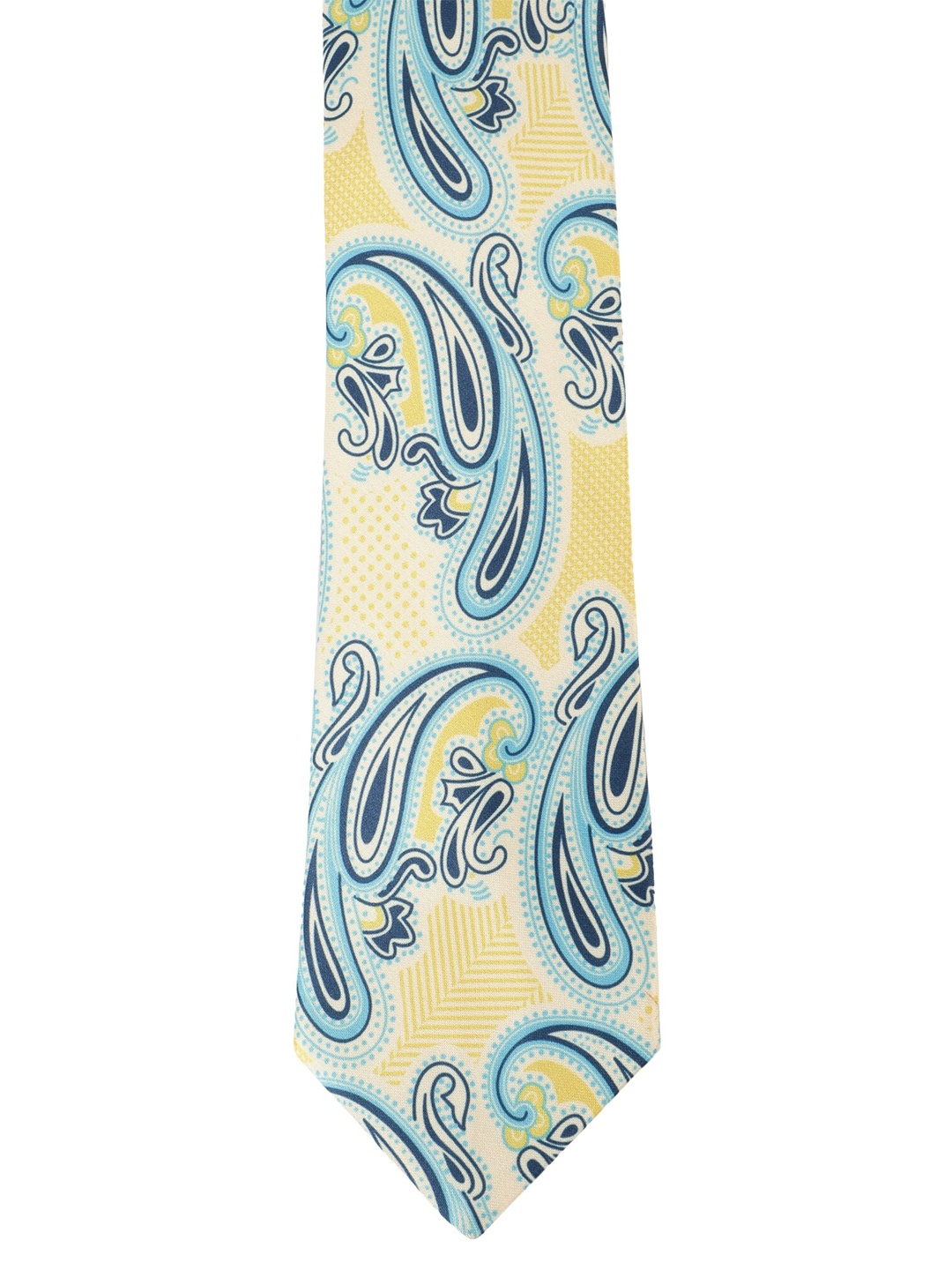 

Alvaro Castagnino Men Yellow Paisley Printed Skinny Tie
