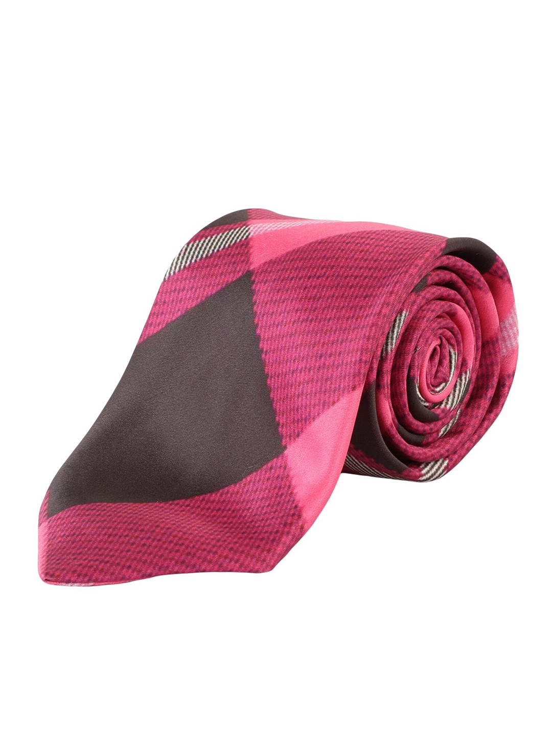 

Alvaro Castagnino Men Pink & Black Checked Broad Tie