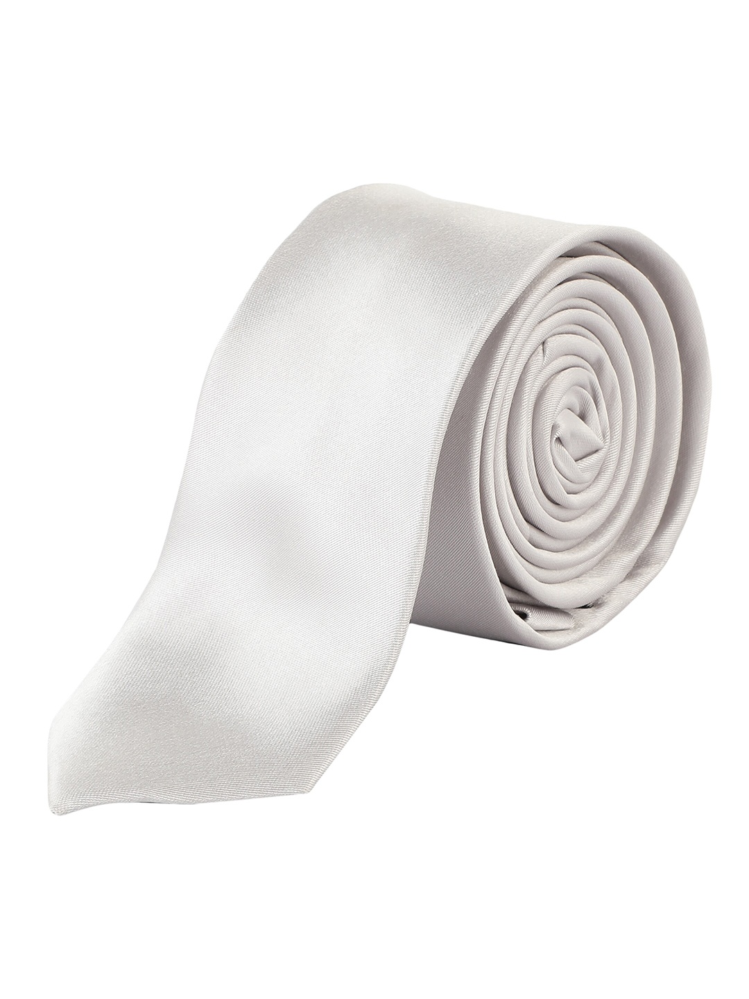 

Alvaro Castagnino Men Silver-Toned Solid Skinny Tie
