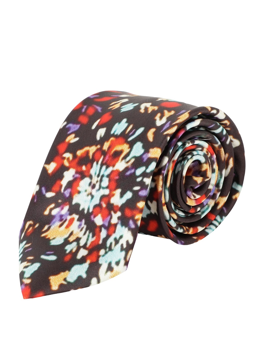 

Alvaro Castagnino Men Brown & Multicoloured Printed Skinny Tie