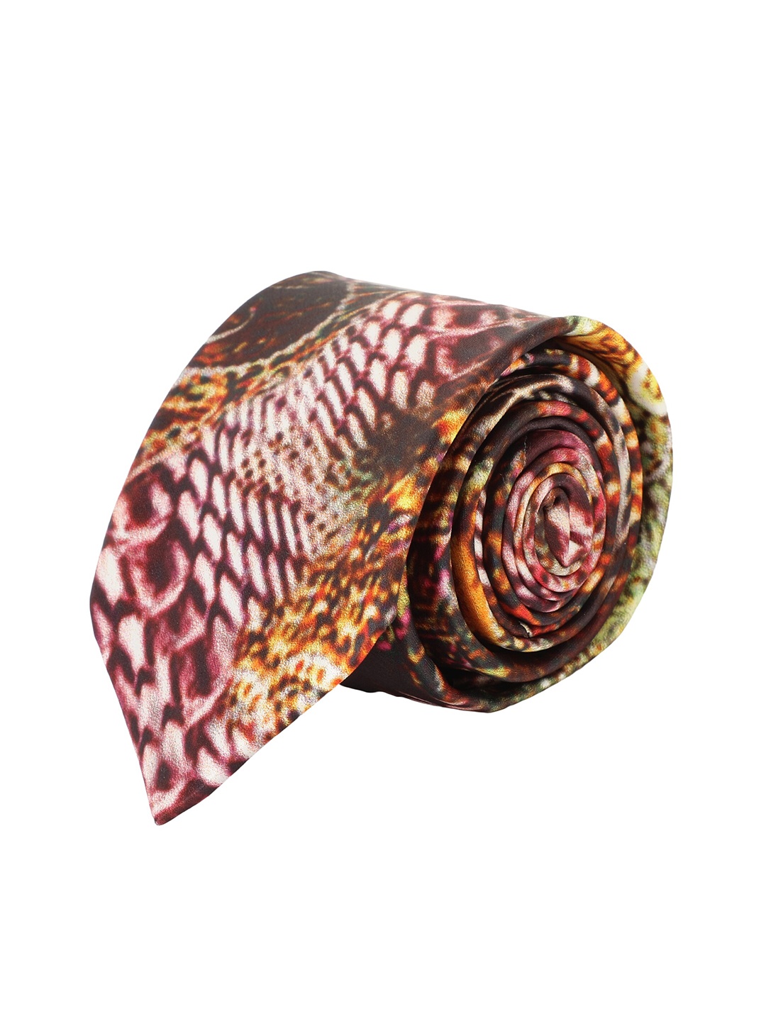 

Alvaro Castagnino Men Brown & Pink Printed Skinny Tie