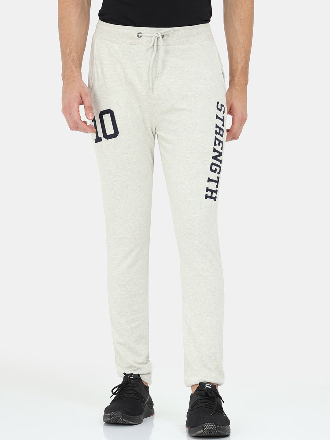 

ARDEUR Men Off White Typography Cotton Track Pants