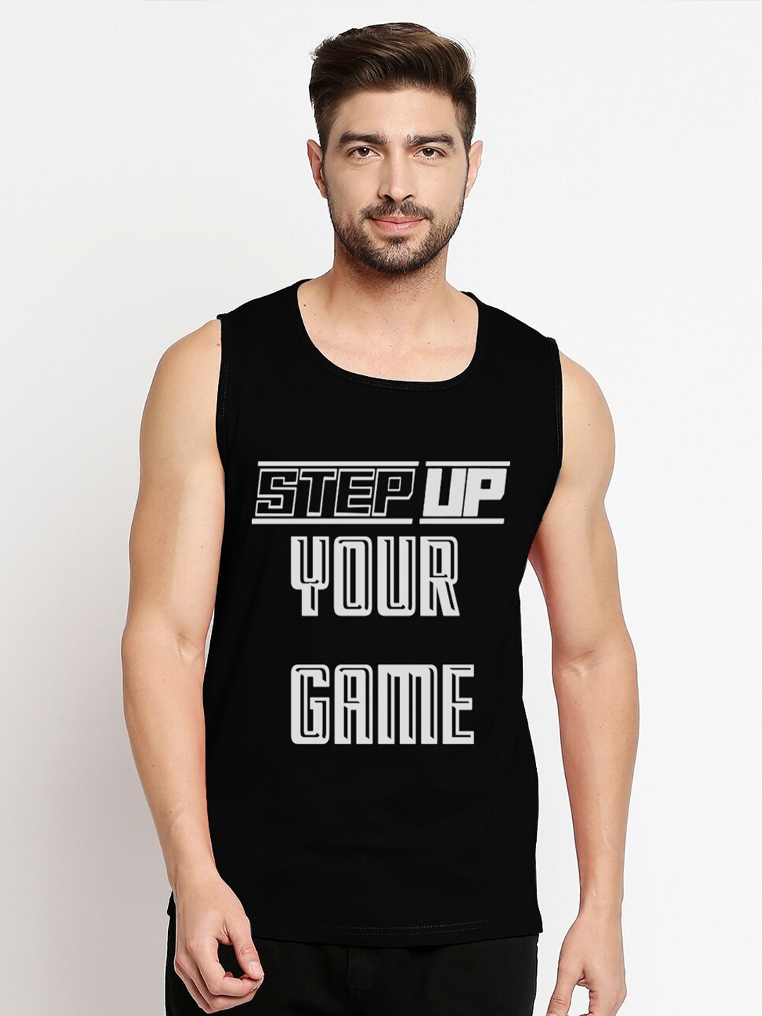 

Blacksmith Men Black Typography Printed Pure Cotton Training or Gym T-shirt
