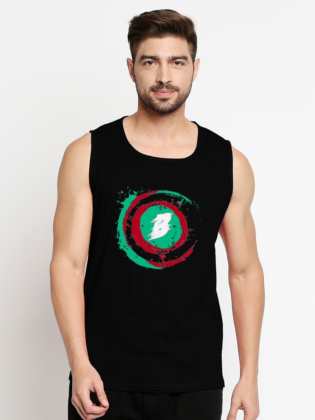 

Blacksmith Men Black Printed Cotton T-shirt