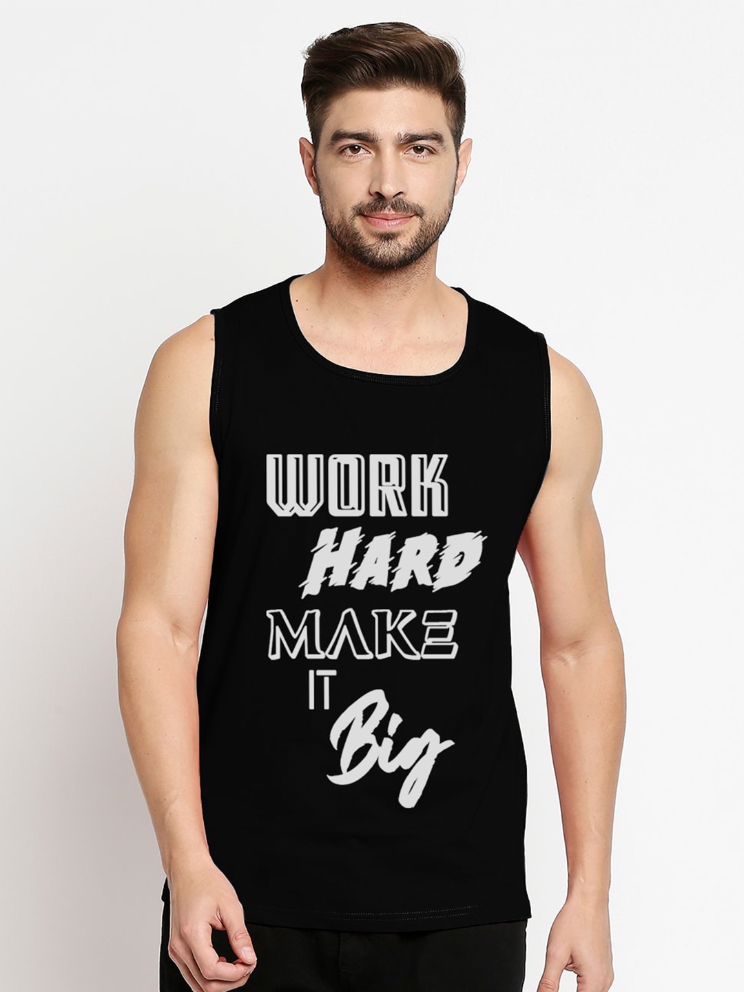 

Blacksmith Men Black Typography Printed Training or Gym Cotton T-shirt