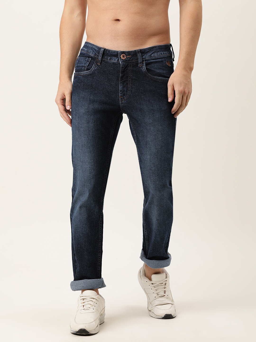 

Flying Machine Men Blue Slim Fit Low-Rise Heavy Fade Stretchable Jeans