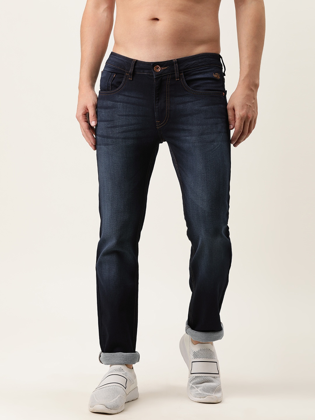 

Flying Machine Men Navy Blue Micheal Slim Fit Light Fade Stretchable Jeans