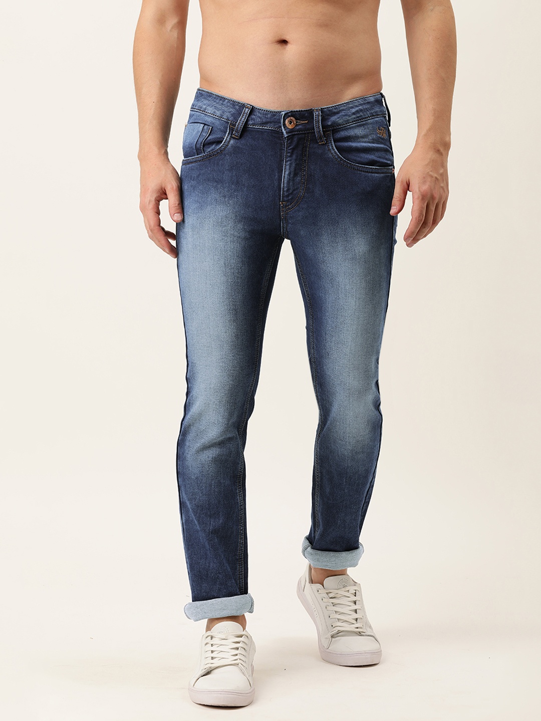 

Flying Machine Men Blue Jackson Skinny Fit Low-Rise Heavy Fade Stretchable Jeans