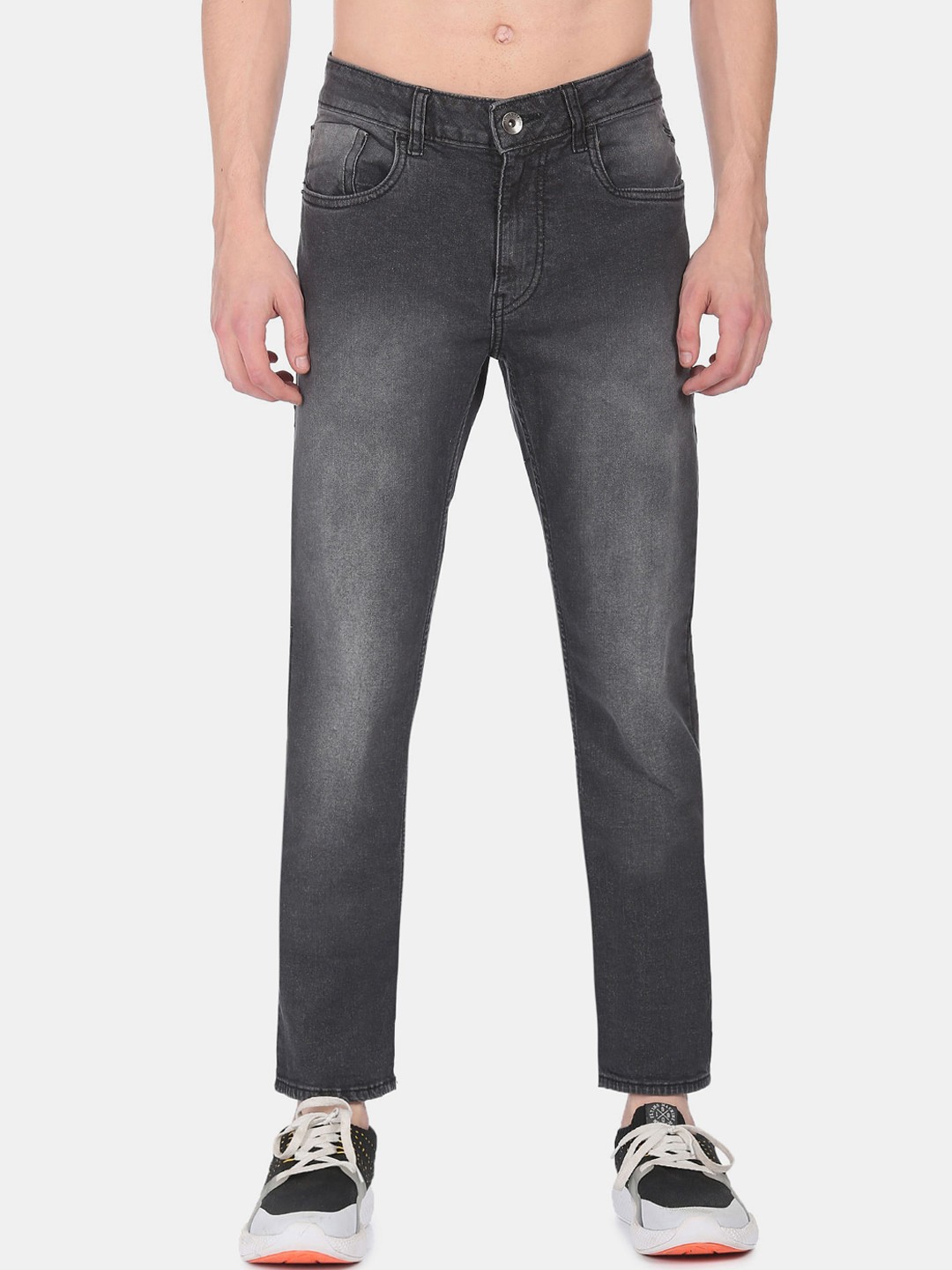 

Flying Machine Men Grey Michael Slim Tapered Fit Heavy Fade Stretchable Jeans
