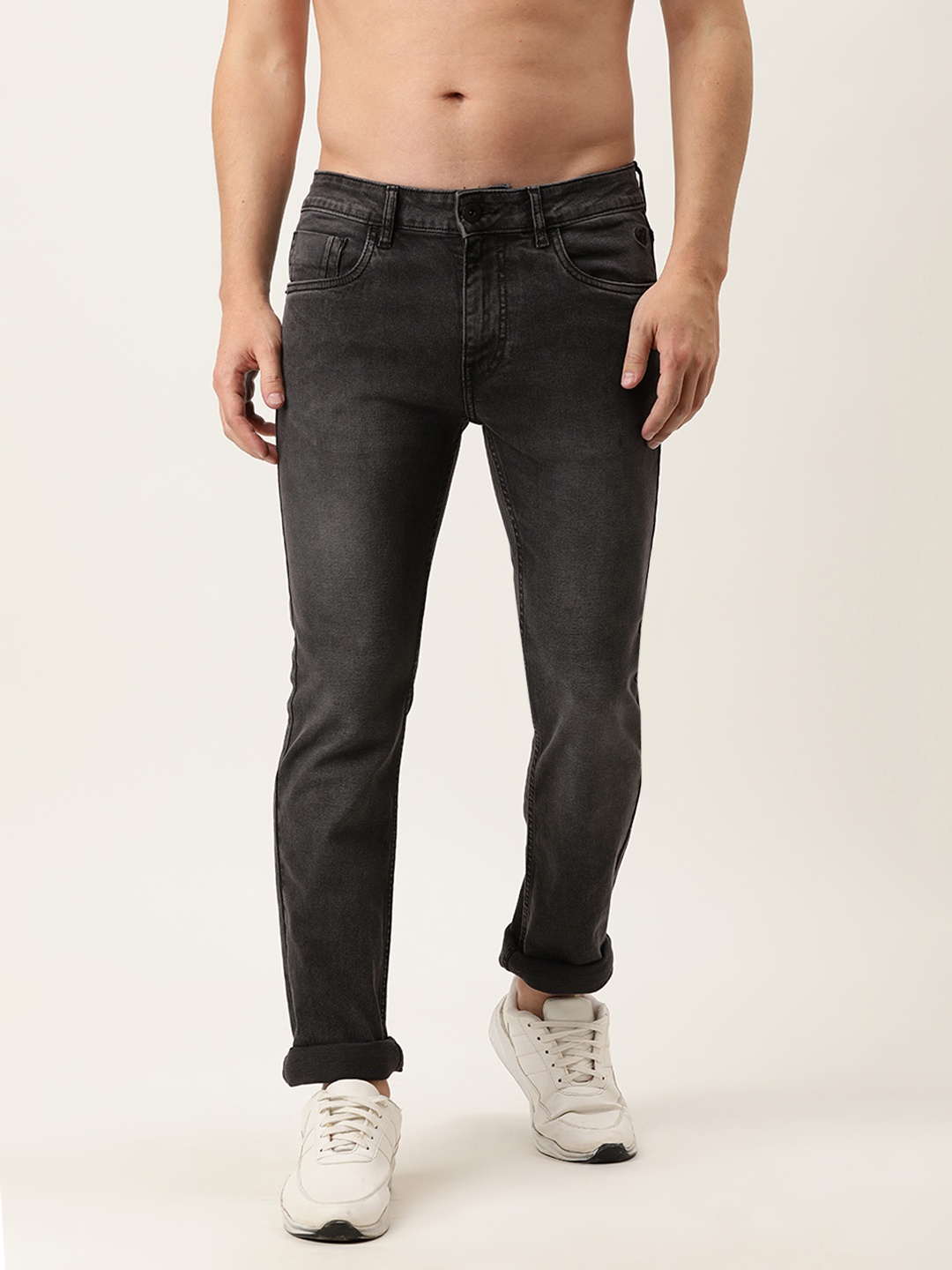 

Flying Machine Men Black Michael Slim Tapered Fit Light Fade Stretchable Jeans