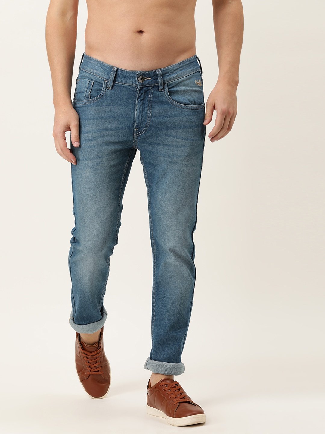 

Flying Machine Men Blue Jackson Skinny Fit Low-Rise Heavy Fade Stretchable Jeans