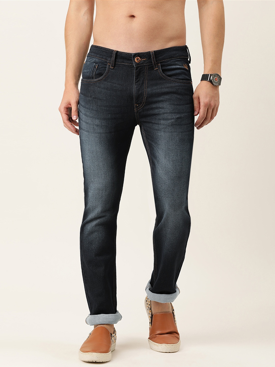

Flying Machine Men Blue Slim Tapered Michael Fit Light Fade Stretchable Jeans
