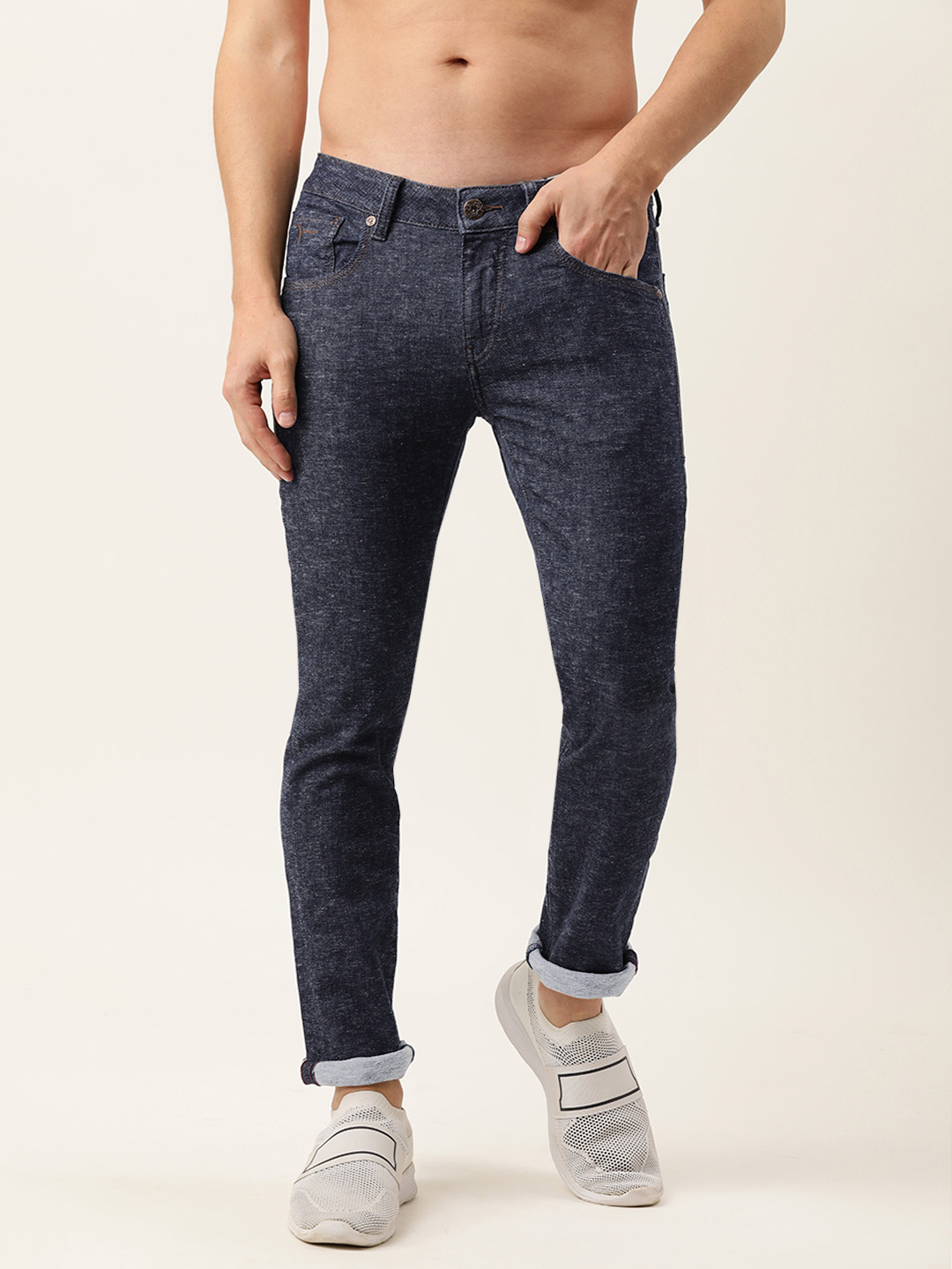 

Flying Machine Men Navy Blue Jackson Skinny Fit Low-Rise Stretchable Jeans