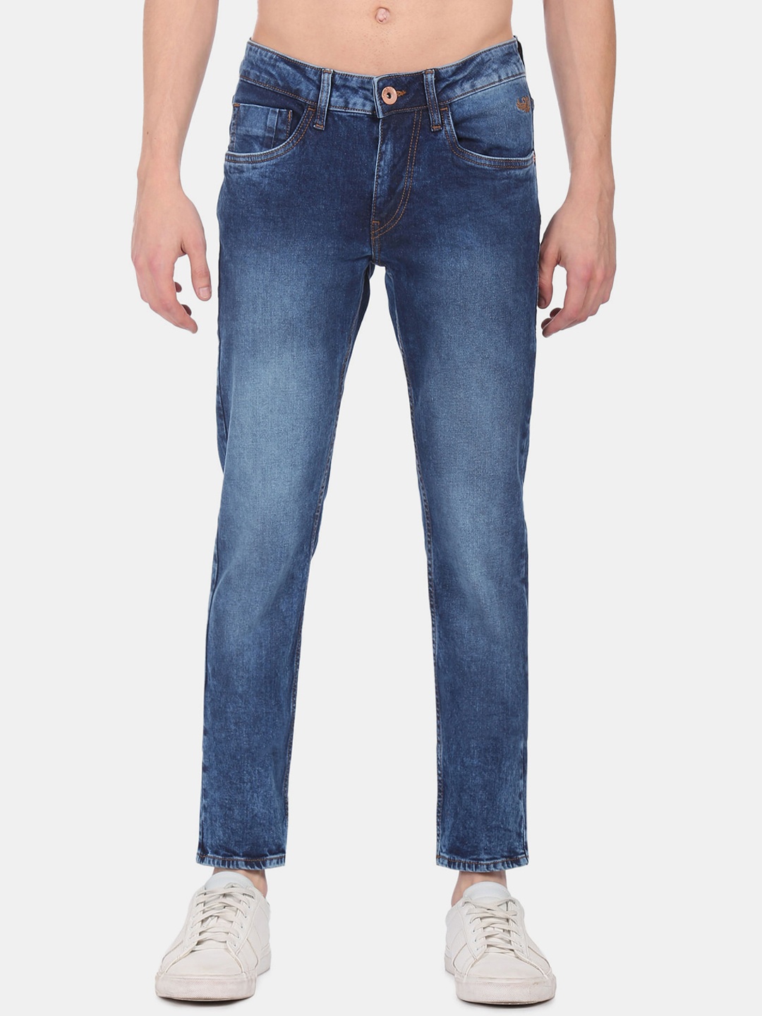 

Flying Machine Men Blue Jackson Skinny Fit Low-Rise Heavy Fade Stretchable Jeans