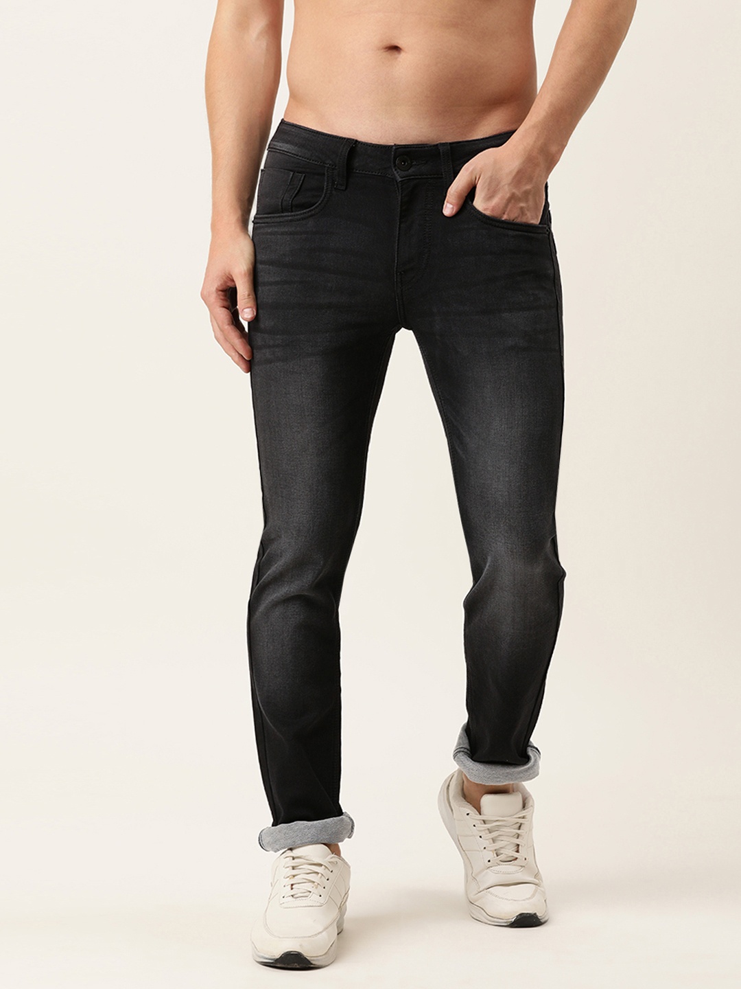 

Flying Machine Men Black Jackson Skinny Fit Low-Rise Light Fade Stretchable Jeans