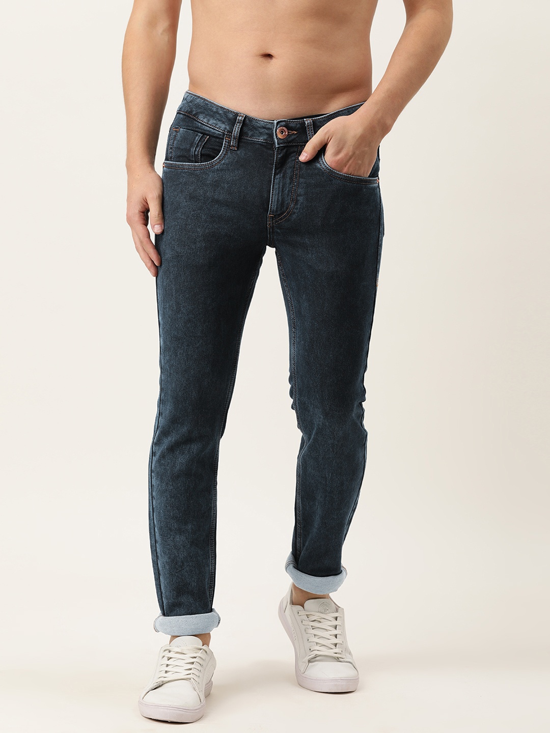 

Flying Machine Men Blue Jackson Skinny Fit Low-Rise Light Fade Stretchable Jeans