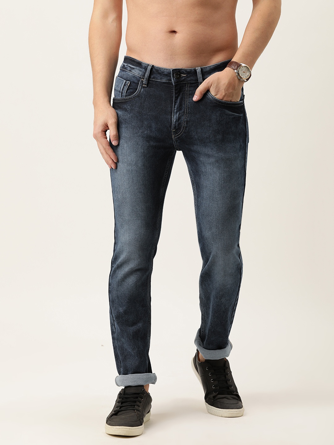 

Flying Machine Men Blue Michael Slim Tapered Fit Light Fade Stretchable Jeans