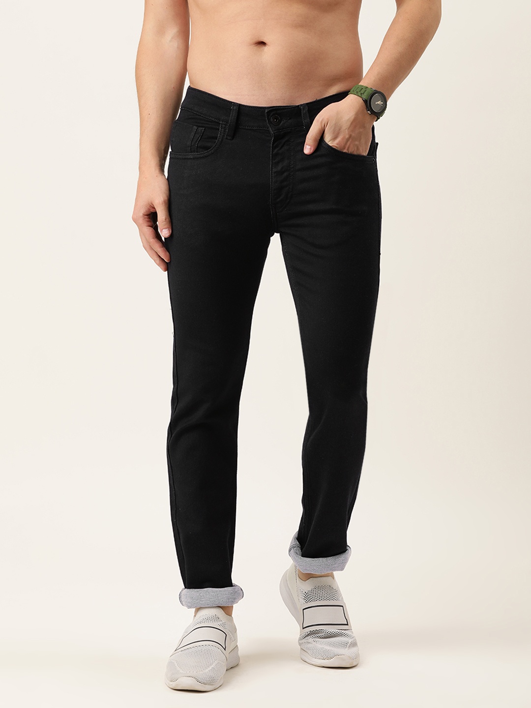 

Flying Machine Men Black Slim Tapered Michael Fit Mid Rise Stretchable Jeans