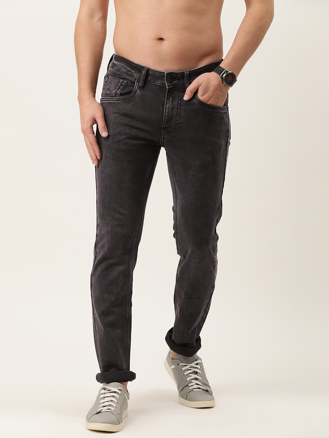 

Flying Machine Men Black Jackson Skinny Fit Low-Rise Light Fade Stretchable Jeans