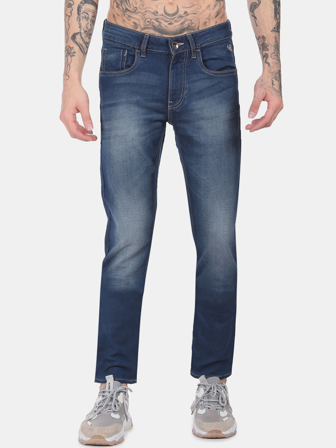 

Flying Machine Men Blue Jackson Skinny Fit Low-Rise Light Fade Stretchable Jeans