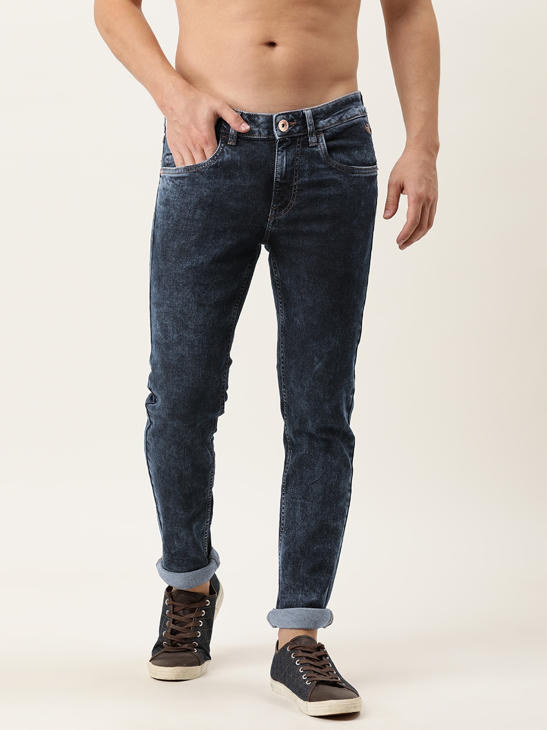 

Flying Machine Men Blue Jackson Skinny Fit Low-Rise Light Fade Stretchable Jeans