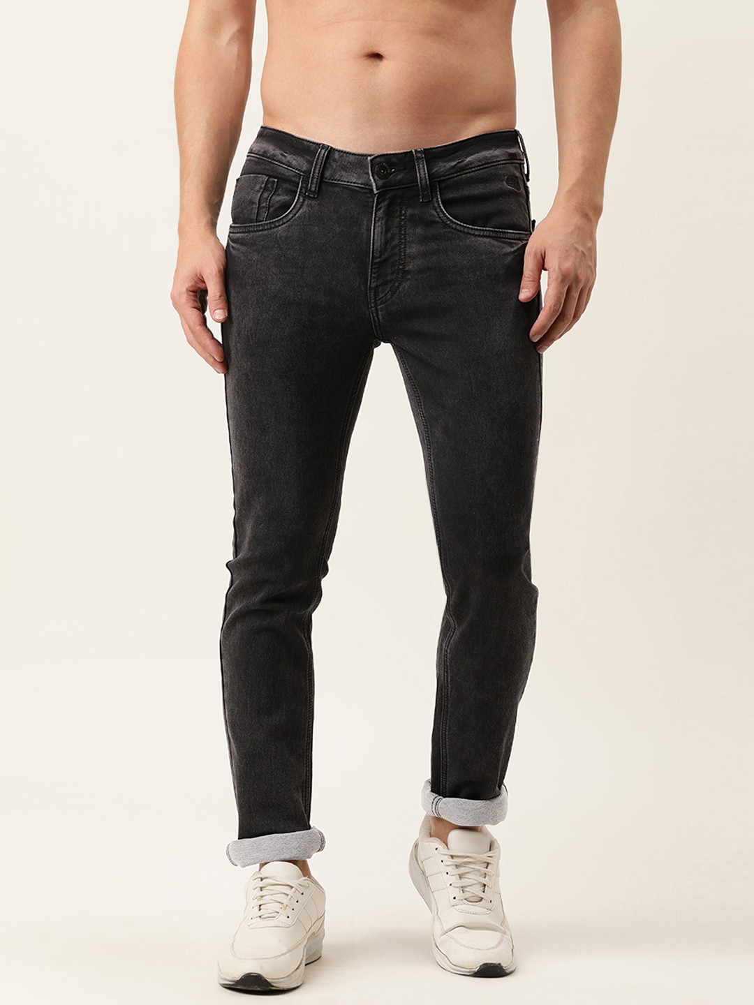

Flying Machine Men Black Jackson Skinny Fit Low-Rise Light Fade Stretchable Jeans