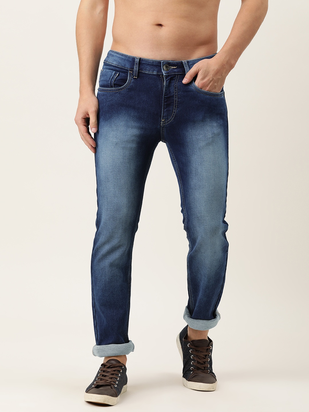 

Flying Machine Men Blue Micheal Slim Fit Heavy Fade Stretchable Jeans